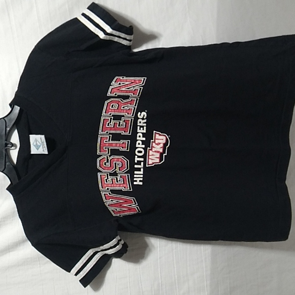 SALE! The Cotton Exchange Western Hilltoppers WKU V-Neck Top Sz.L Made In USA